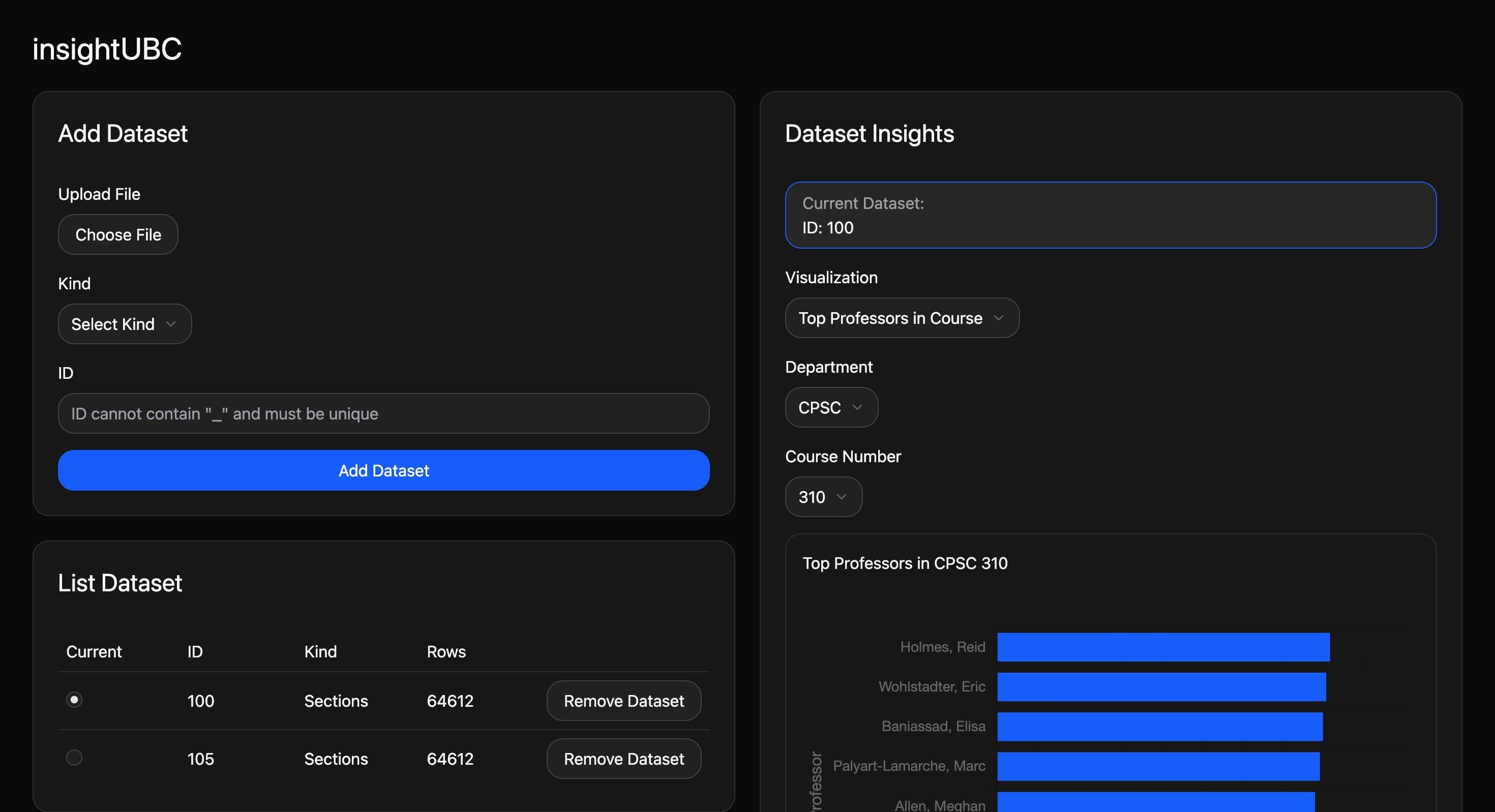 InsightUBC screenshot 1